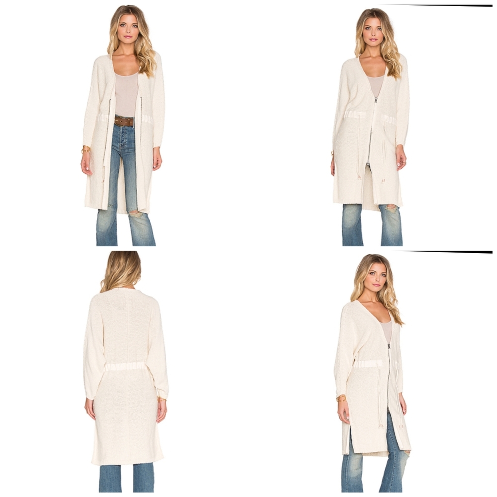 Free People Soul Sister Cotton Zip Long Cardigan S - Picture 2 of 8